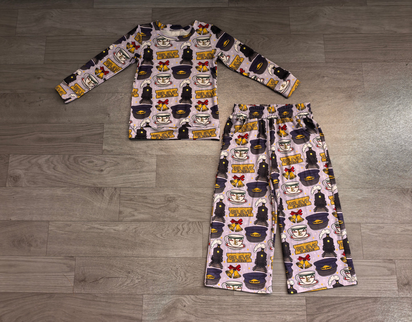 Long sleeves ring train kids girls Christmas outfits