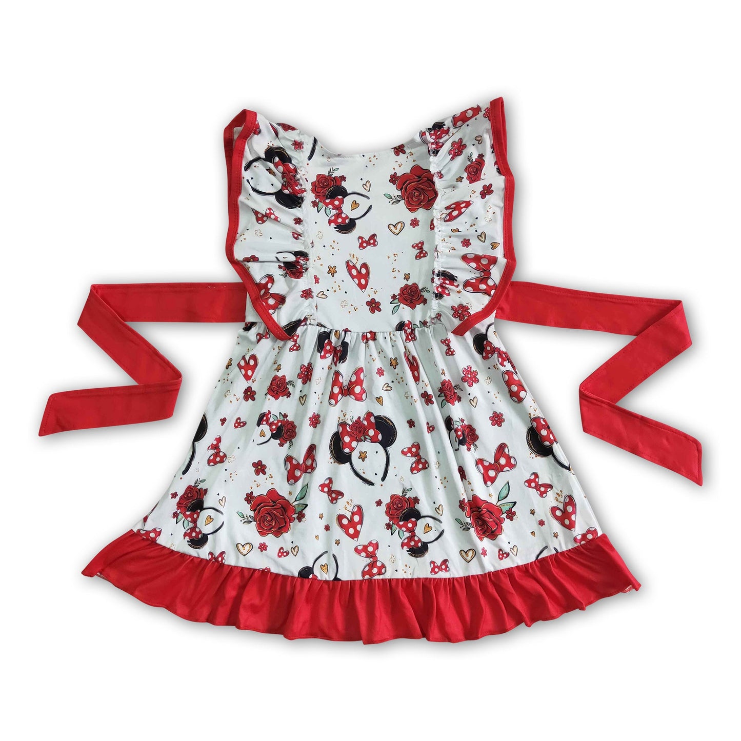 Cute ears belt mouse girls boutique summer dress