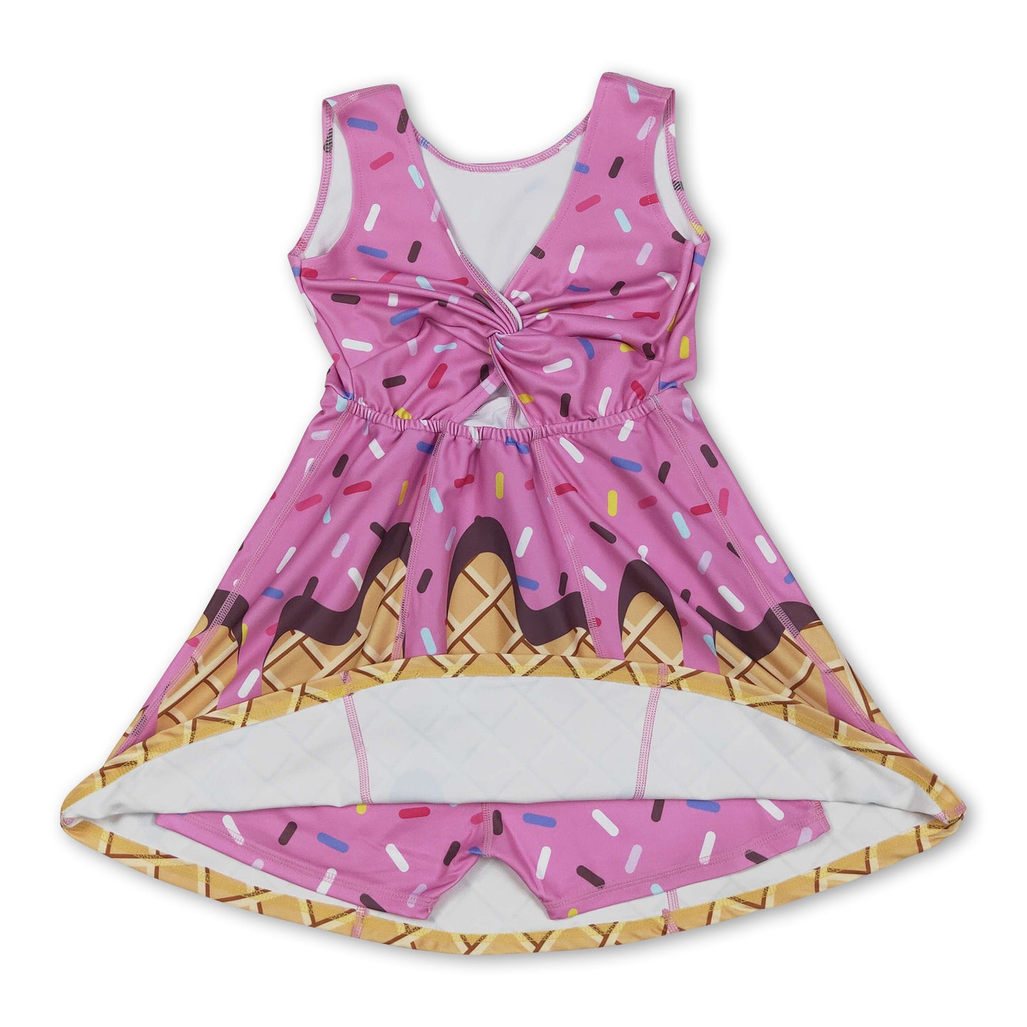 Hot pink sprinkle ice cream kids girls team athletic dress ship from US