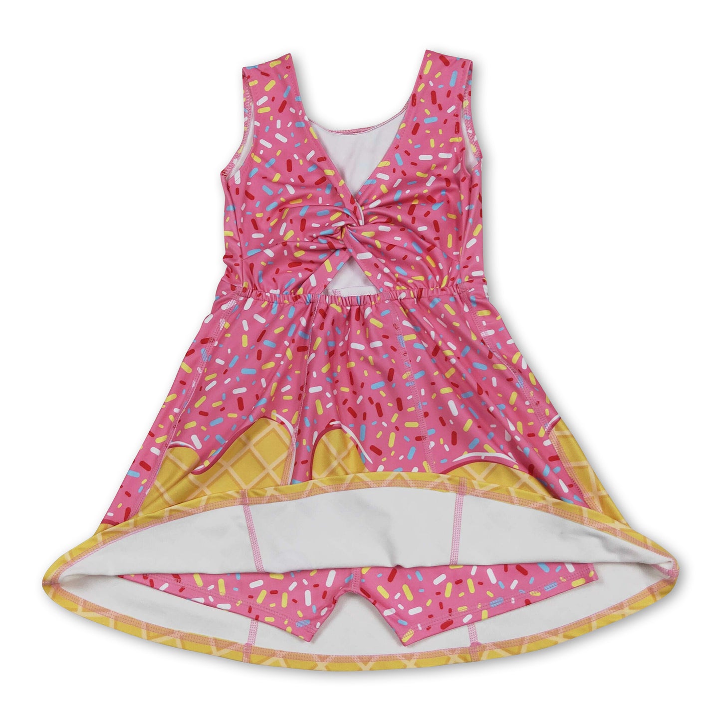 Pink sprinkle ice cream kids girls team athletic dress