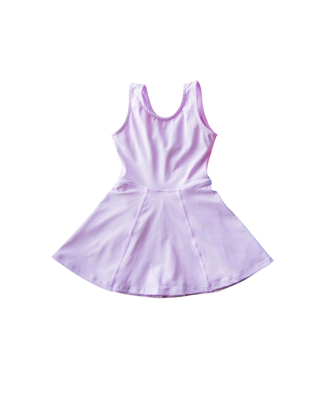 Sleeveless lavender kids girls summer athletic dresses