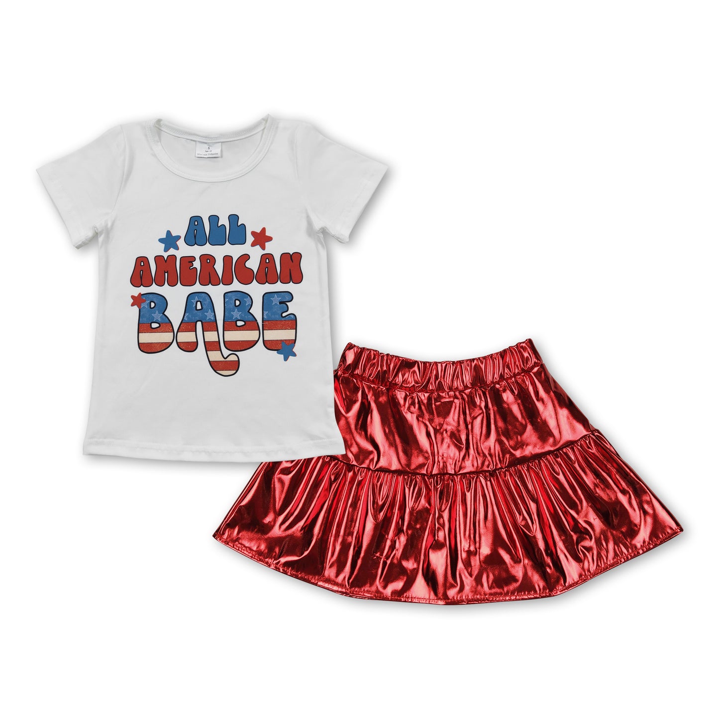 All american babe top red skirt girls 4th of july clothes