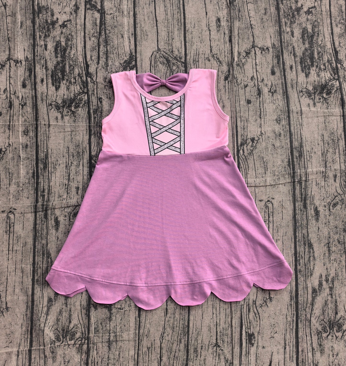 Sleeveless pink princess kids girls summer dress