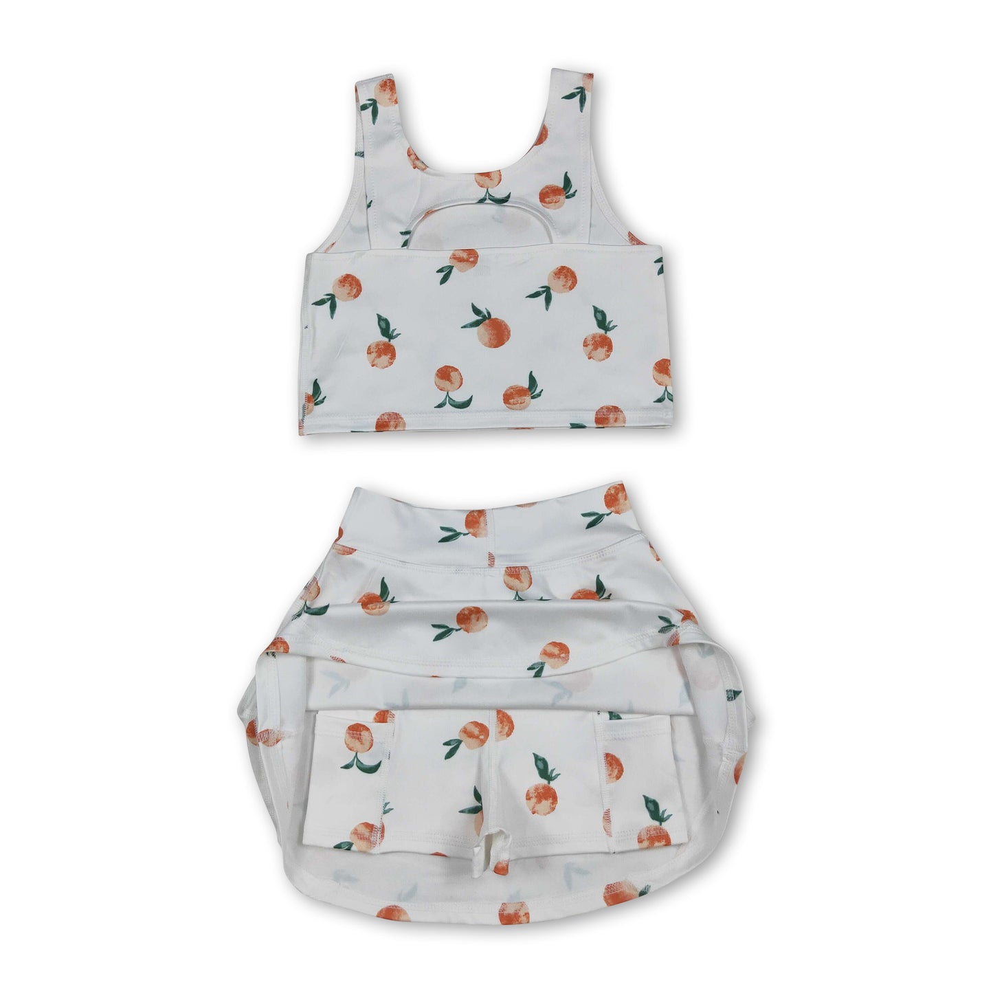 Sleeveless peach top skirt girls summer clothes