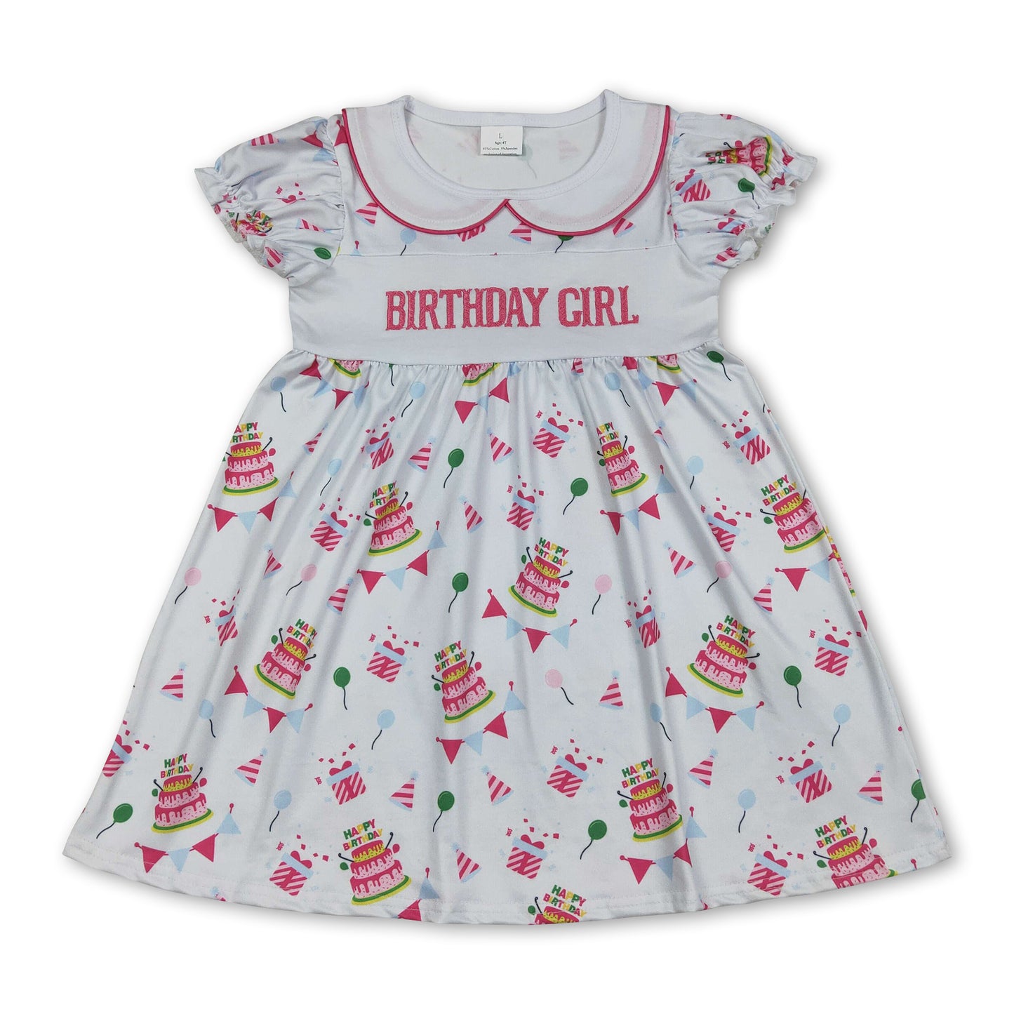 birthday girl cake short sleeve girl dress