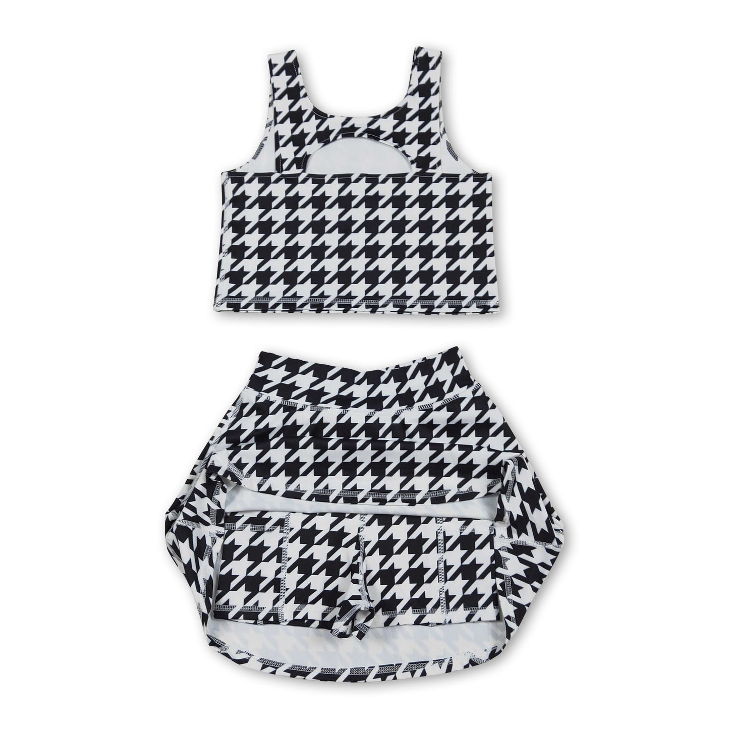 Sleeveless crop top skirt kids girls activewear set