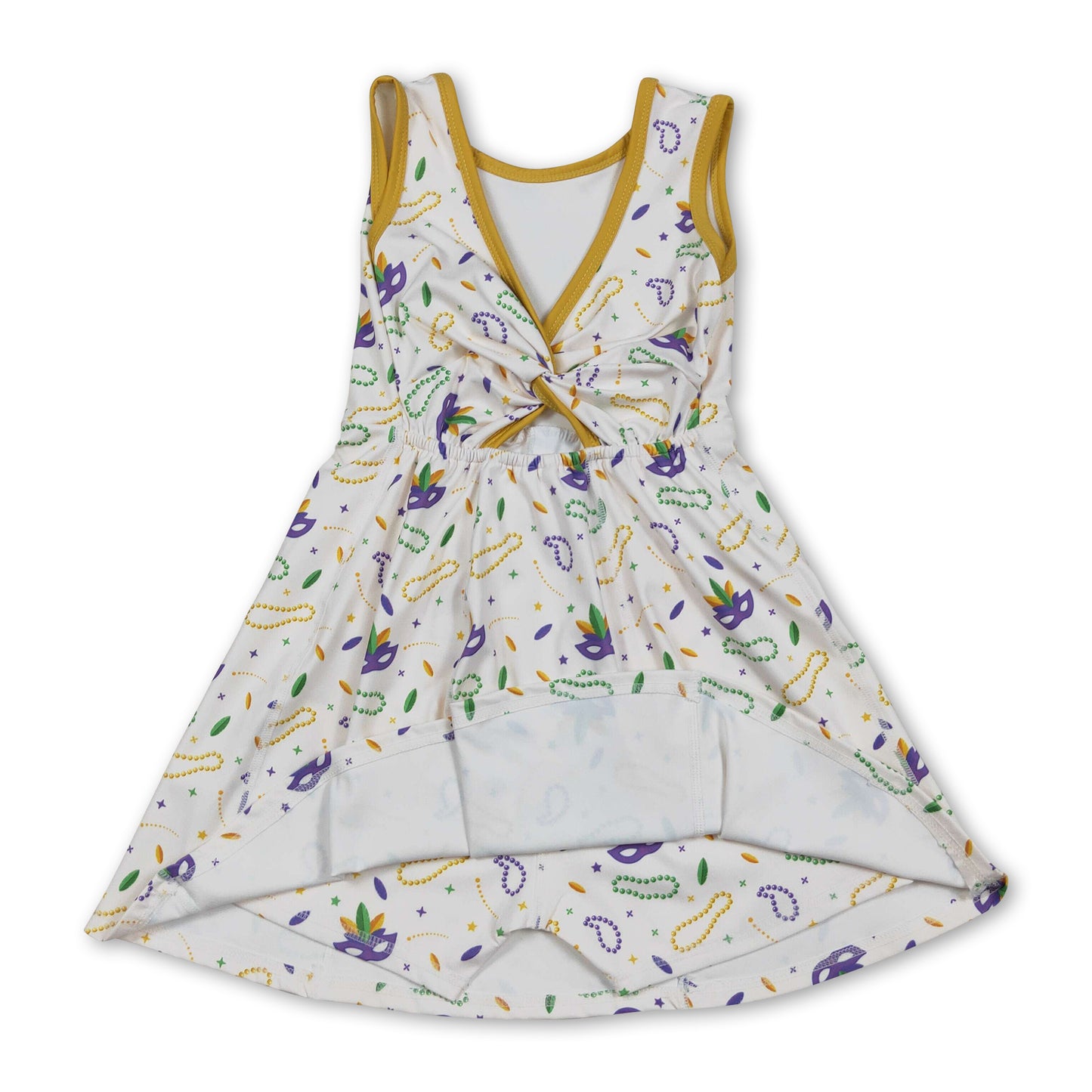 Purple green yellow bracelets girls Mardi Gras athletic dress