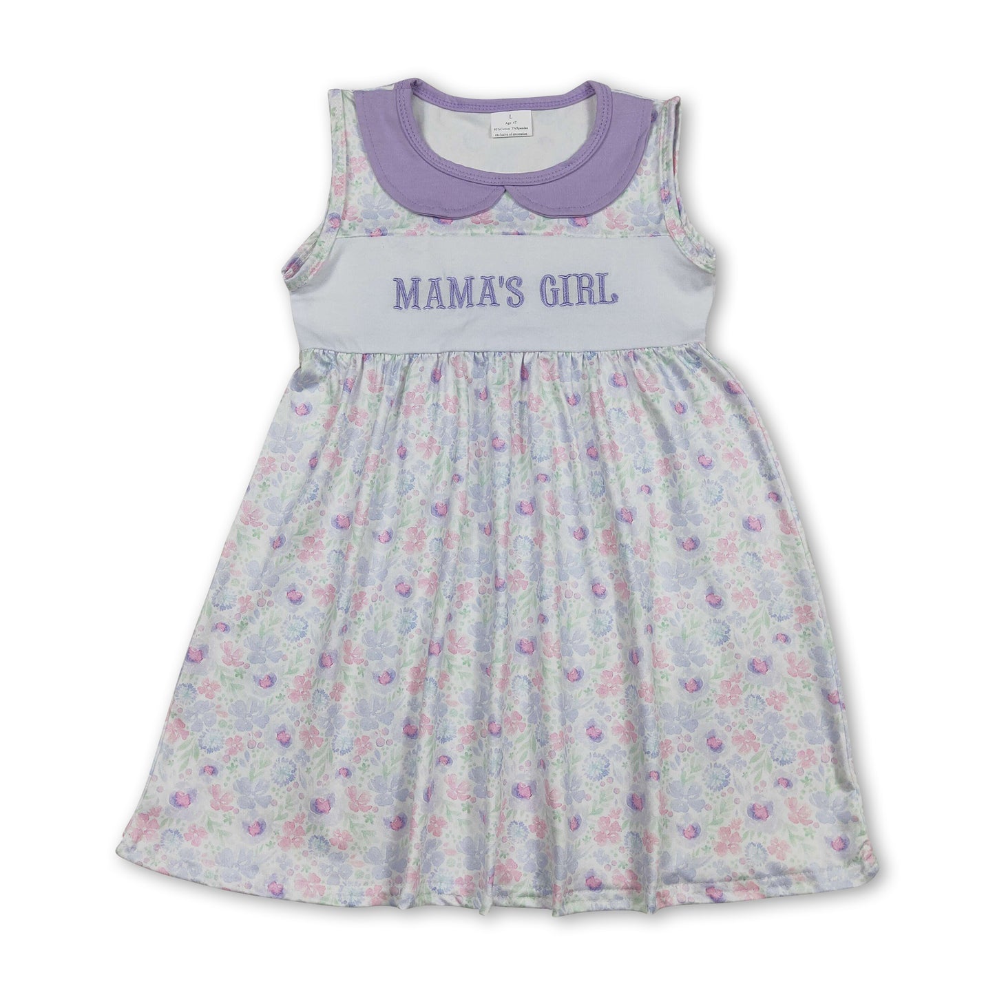 Sleeveless Mama's girl floral baby kids dresses