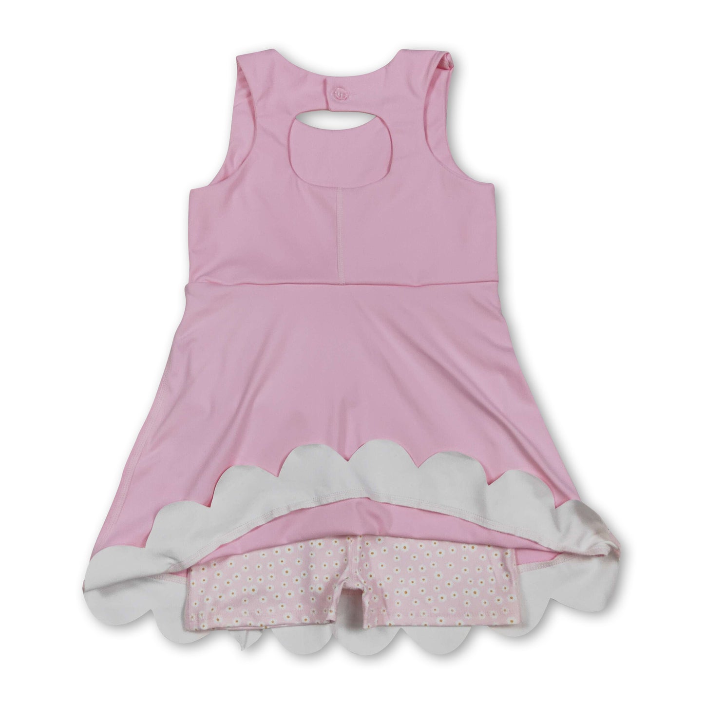 Pink sleeveless bows kids girls summer athletic dress