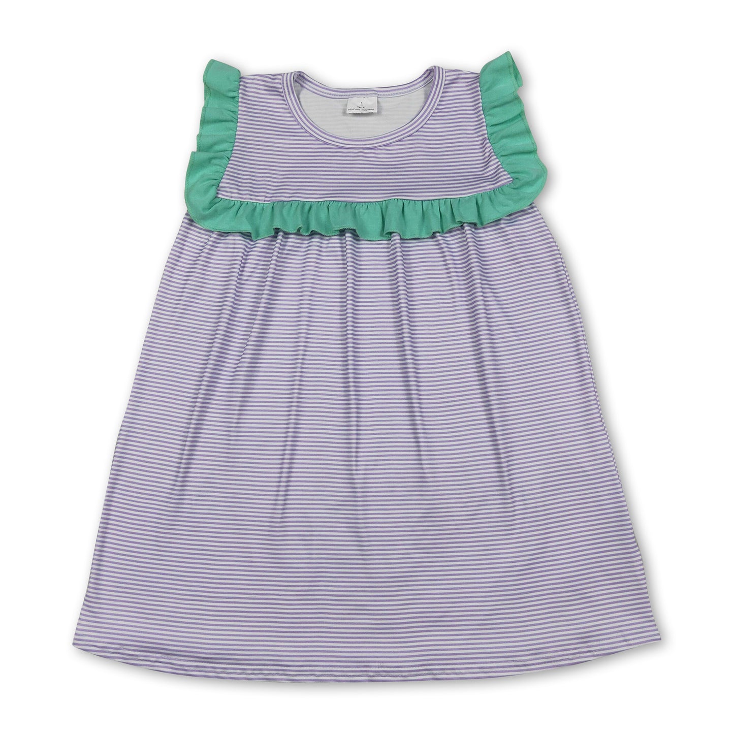 Sleeveless ruffle stripe baby girls summer dresses