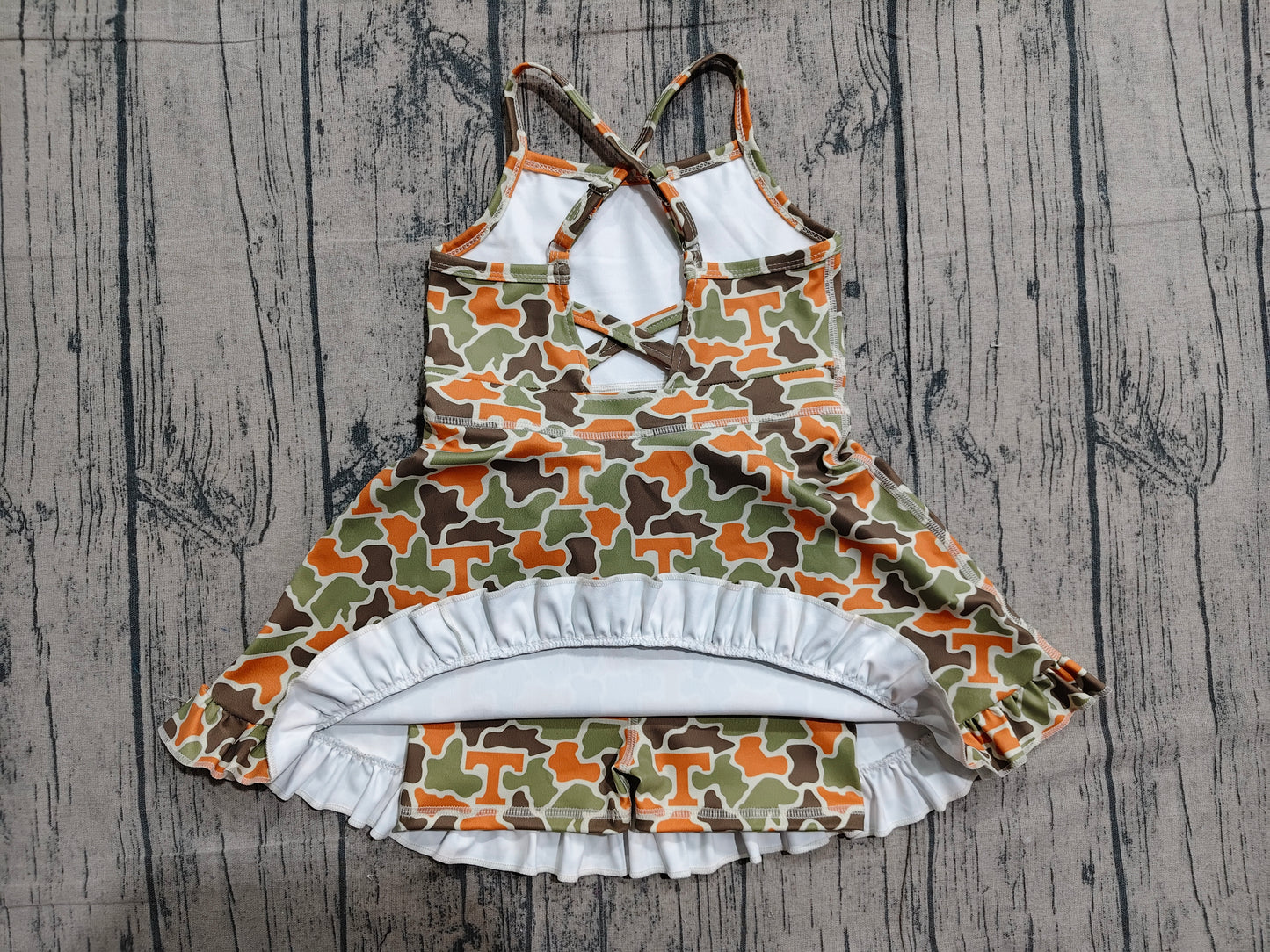 Sleeveless camo T kids girls team athletic dresses