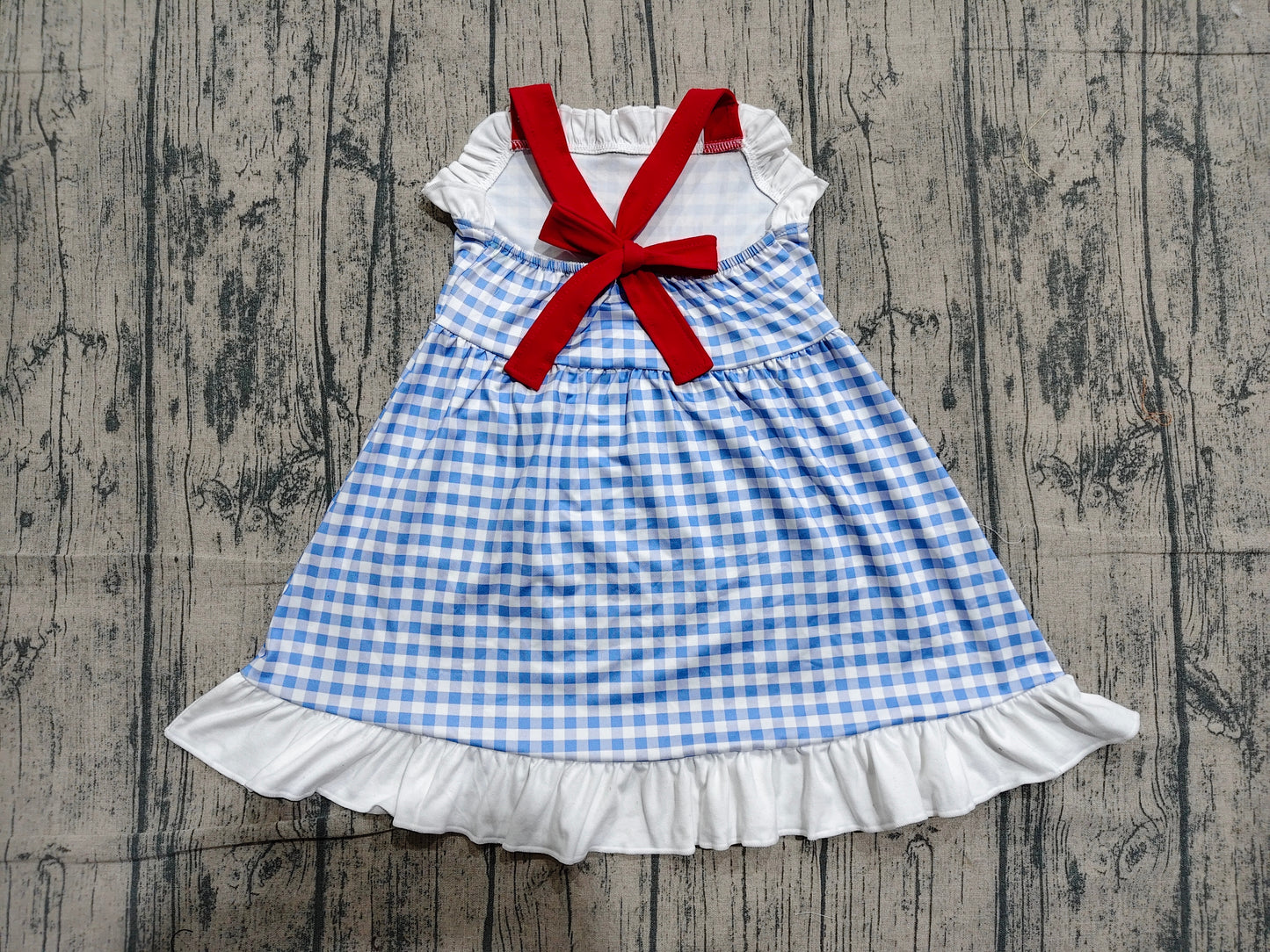 Straps white ruffle plaid kids girls summer dresses