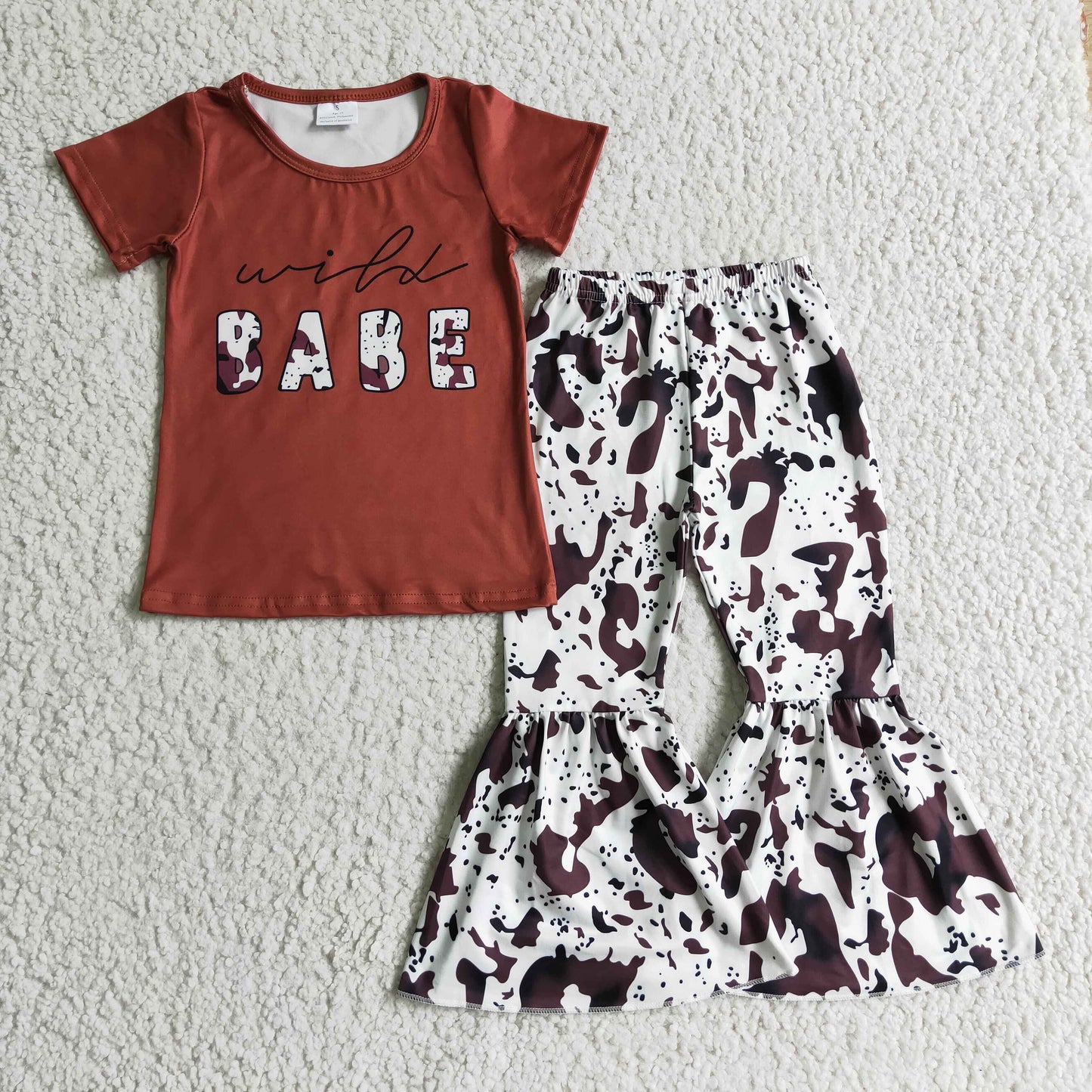 Wild babe shirt cow bell bottom pants girls western outfits