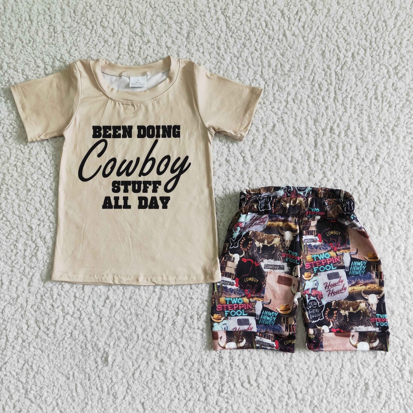 Been doing cowboy stuff all day boy summer outfits
