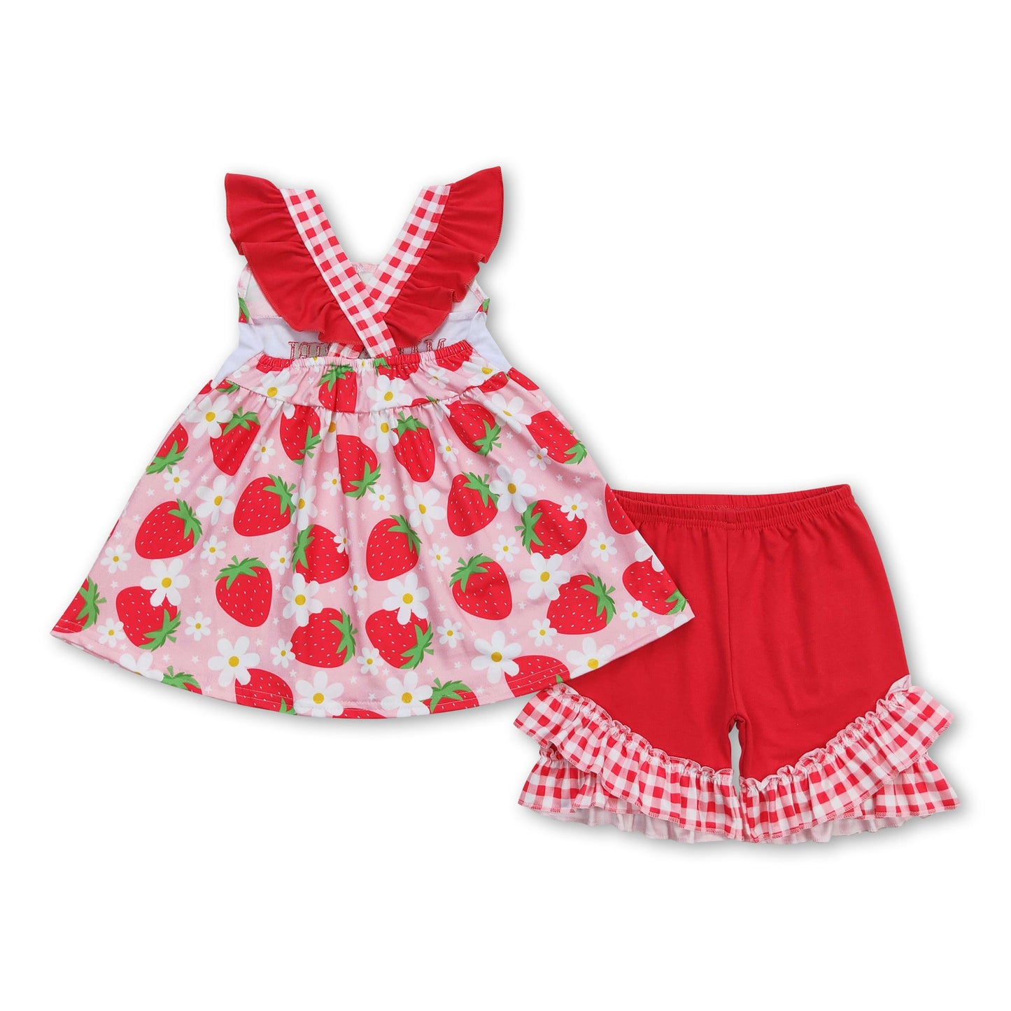 Mama's girl strawberry floral tunic shorts girls clothing ship from US