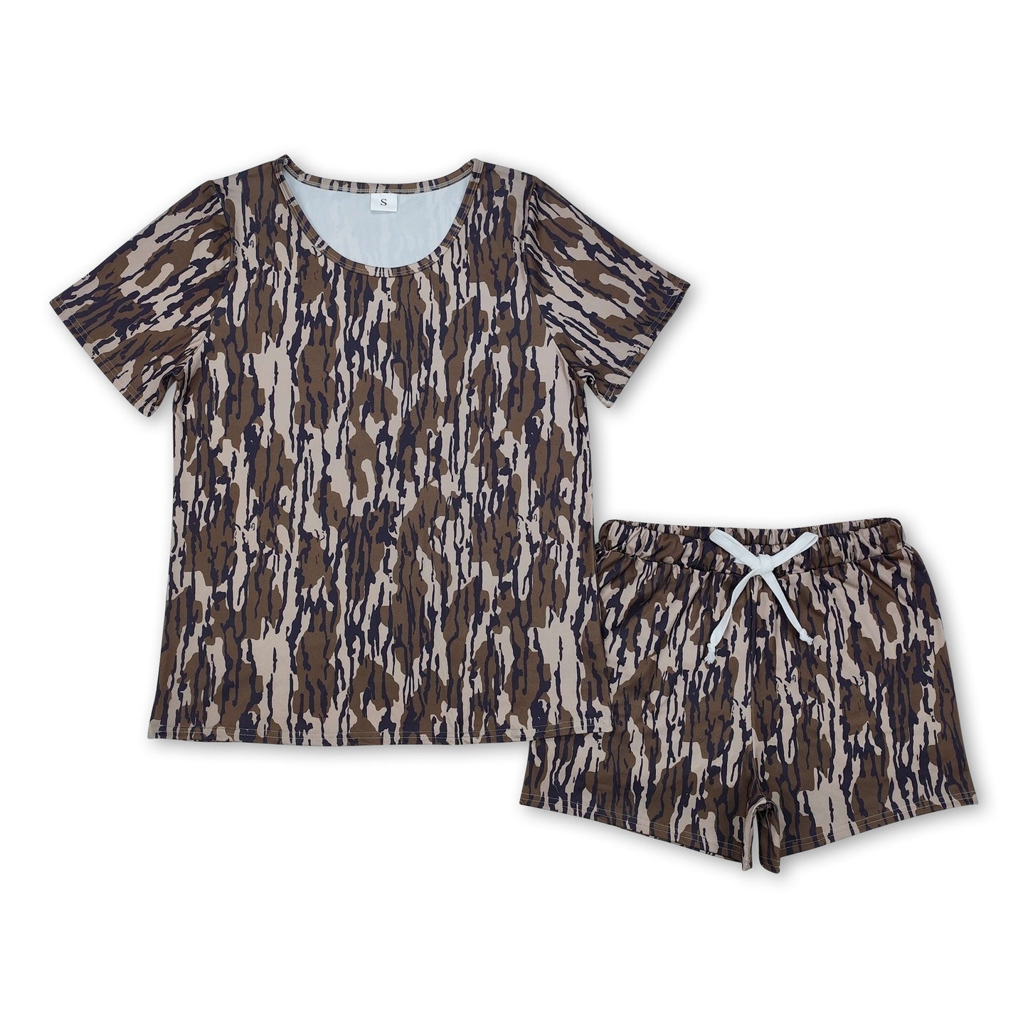 Camo top shorts adult women summer set