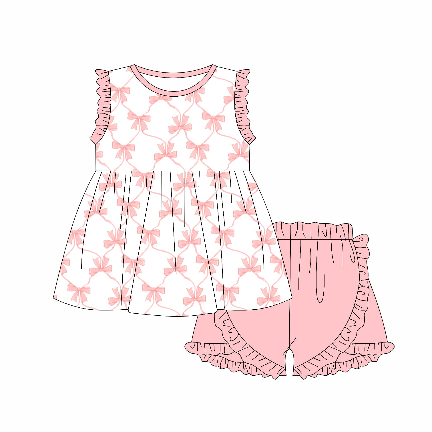 Girls Washed Side Bow Detail Knit Shorts main image 1