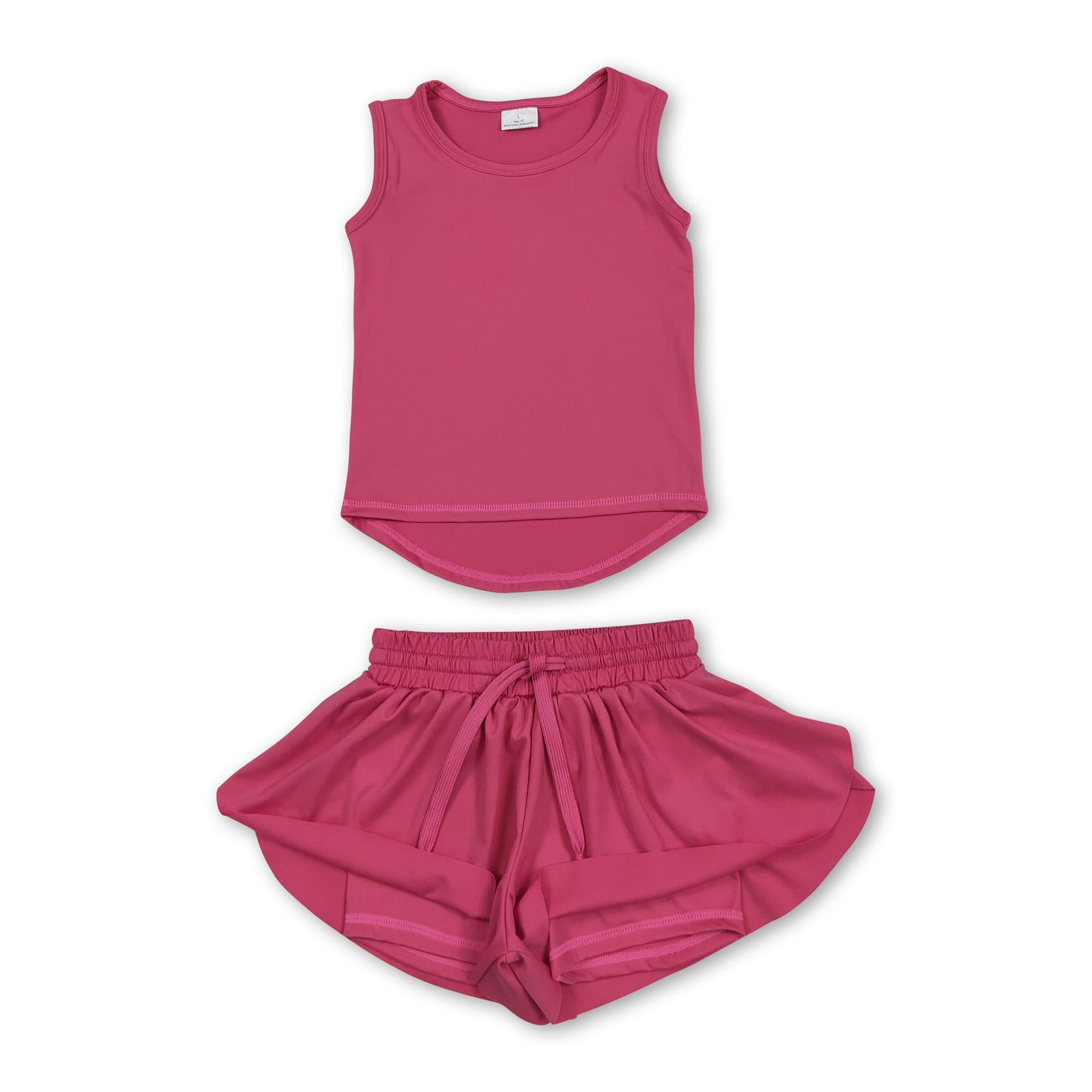 Hot pink sleeveless top shorts kids girls activewear set