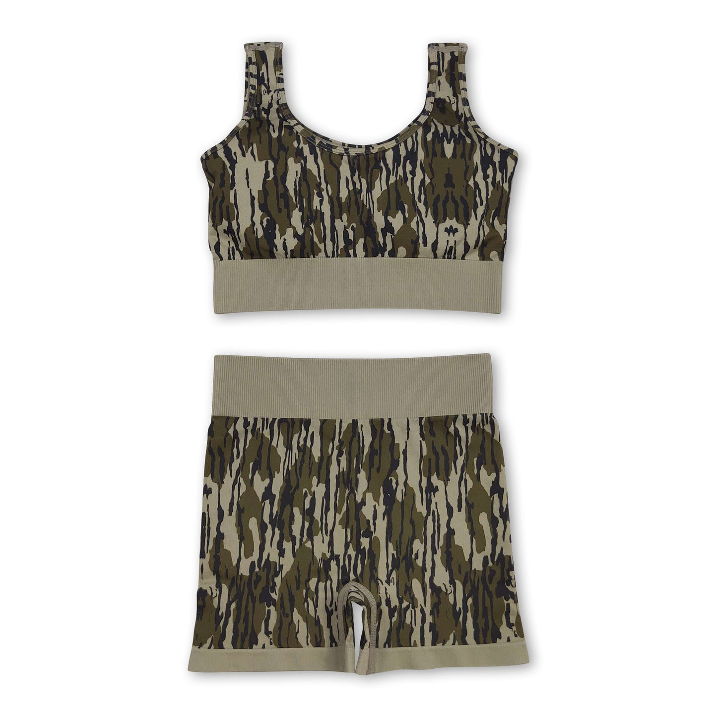 Sleeveless bottomland camo thick fabric adult women activewear