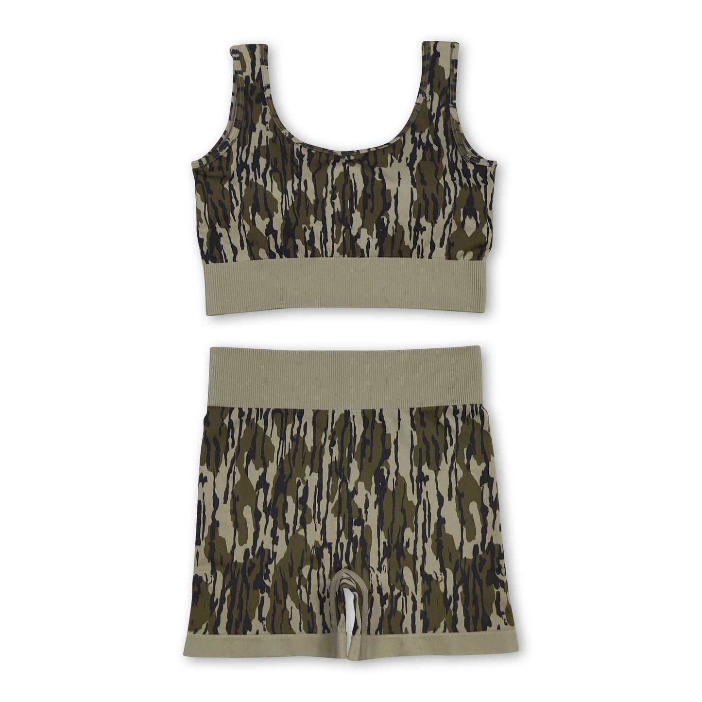 Sleeveless bottomland camo thick fabric adult women activewear