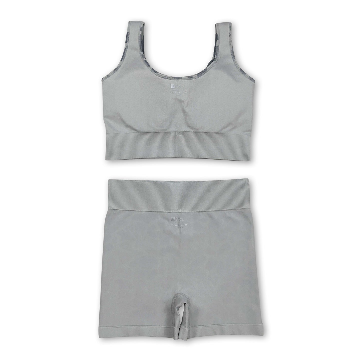 Sleeveless grey camo thick fabric adult women activewear