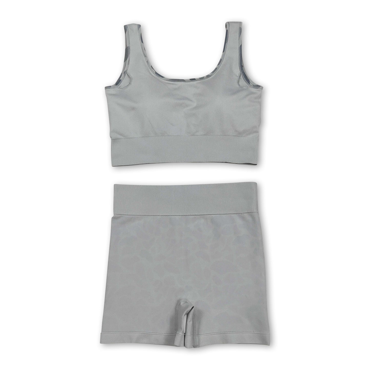 Sleeveless grey camo thick fabric adult women activewear