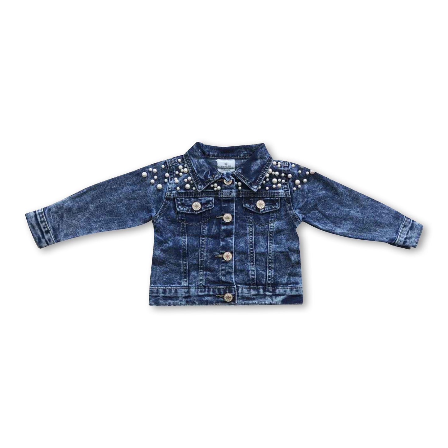 Pearl blue denim baby girls jackets