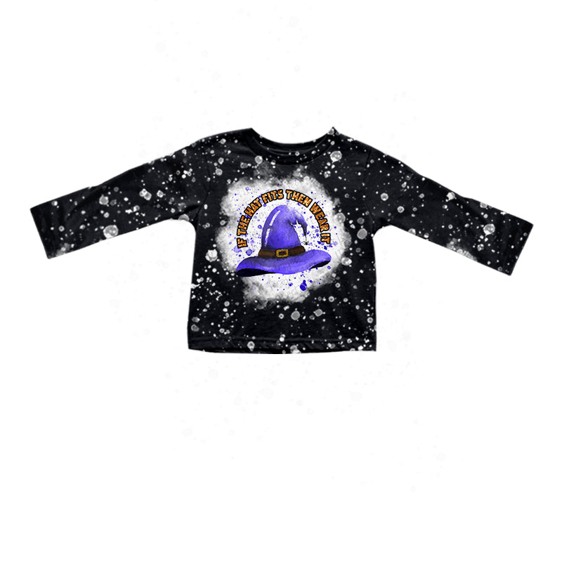 If the hat fit then wear it witches girls Halloween shirt
