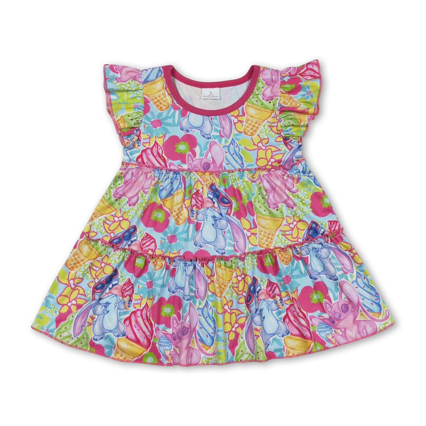 Flutter sleeves ice cream koala girls summer shirt