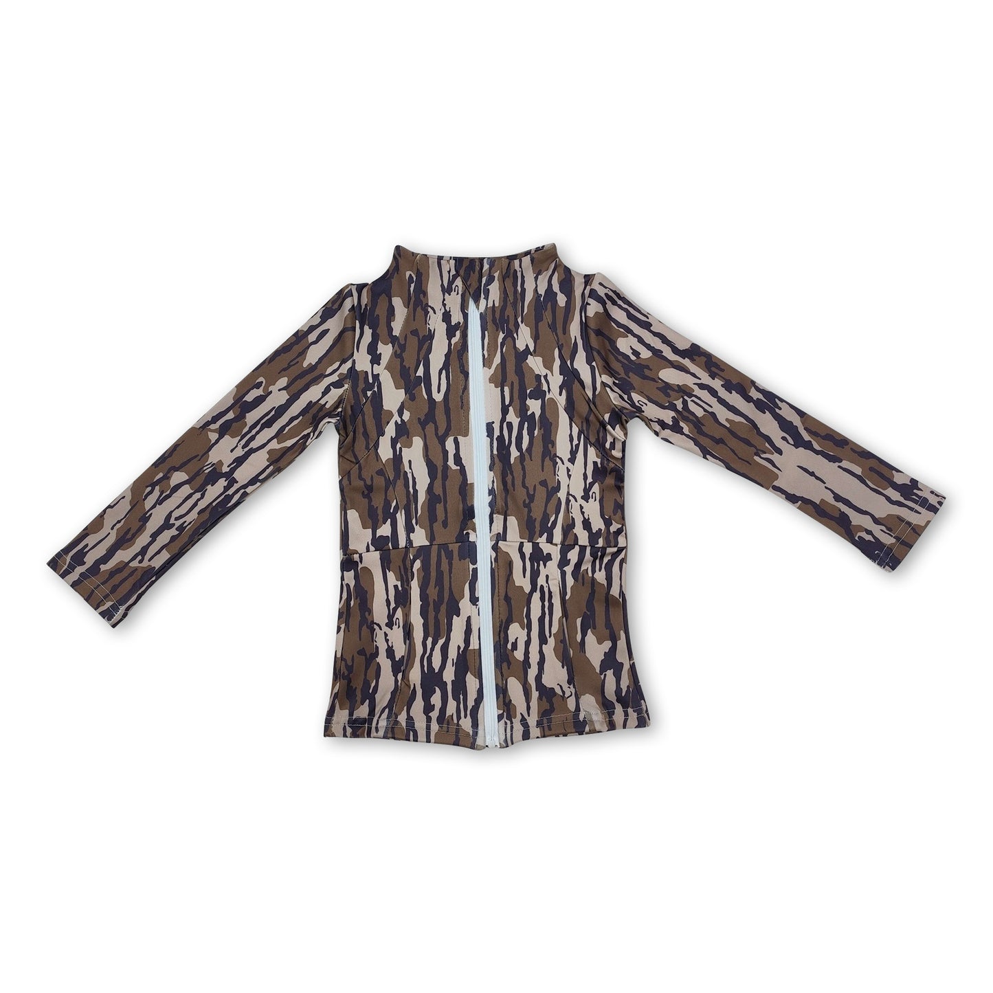 Long sleeves camo pocket girls yoga top