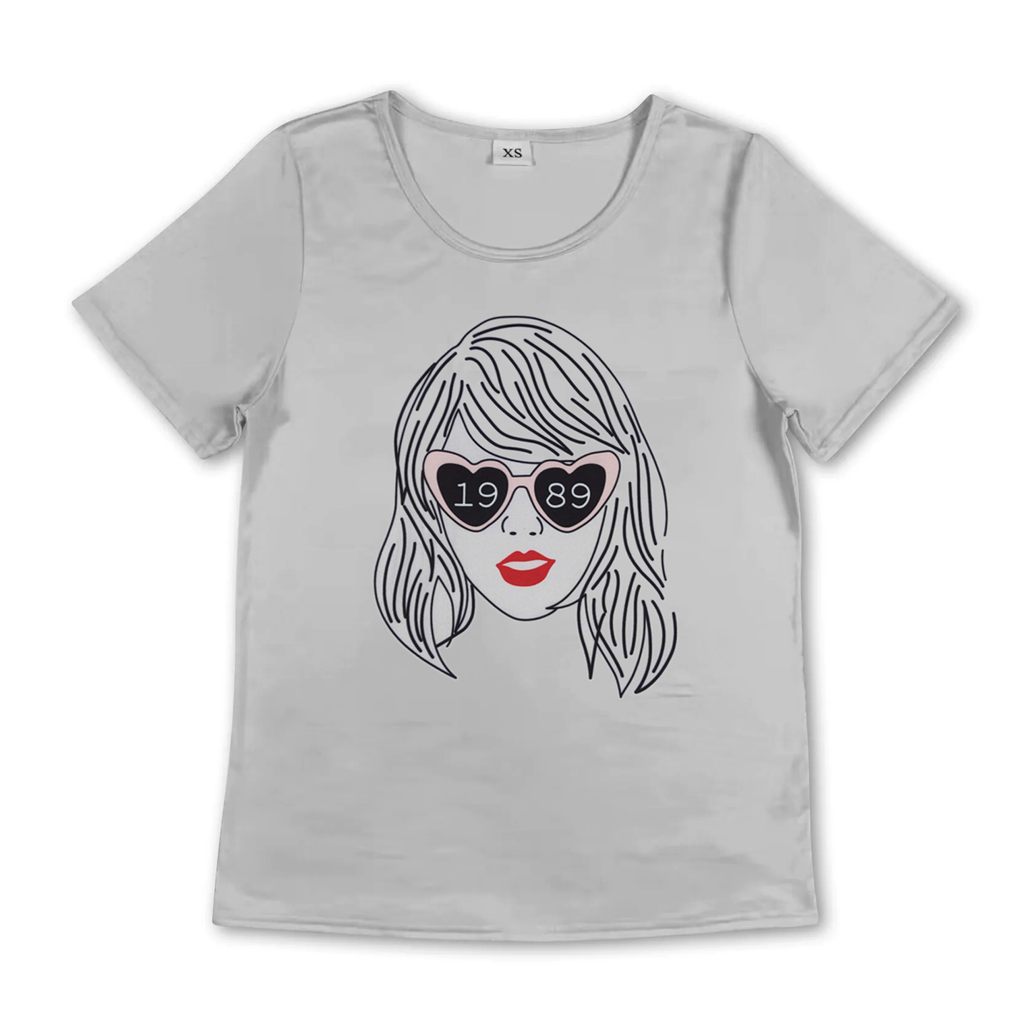 Grey Short sleeves glasses singer adult women shirt