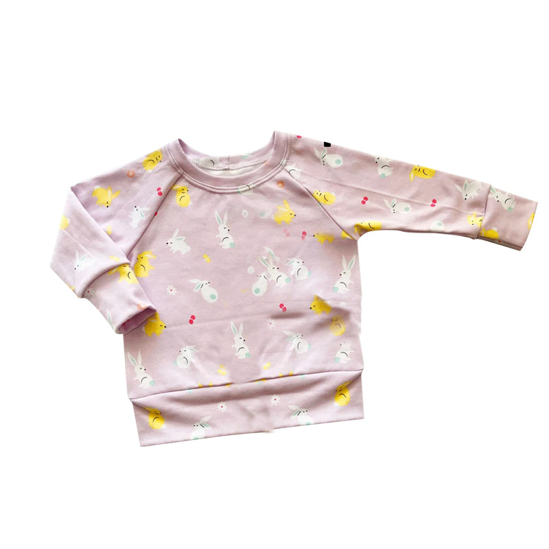 Pink long sleeves bunny baby girls Easter shirt