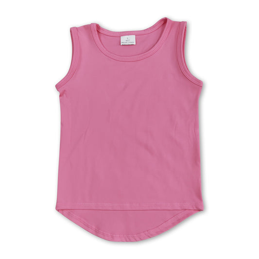 Pink sleeveless kids girls activewear top