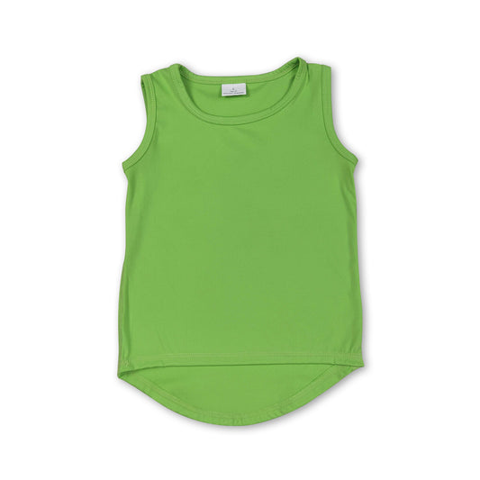 Green sleeveless kids girls activewear top