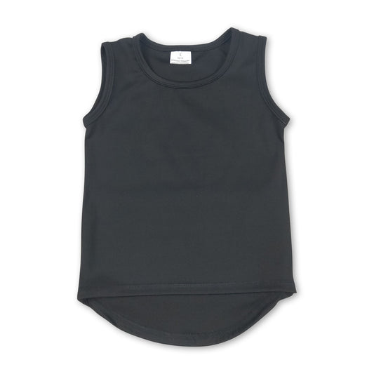 Black sleeveless kids girls activewear top