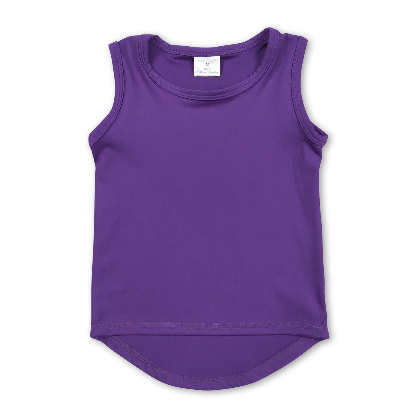 Purple sleeveless kids girls activewear top