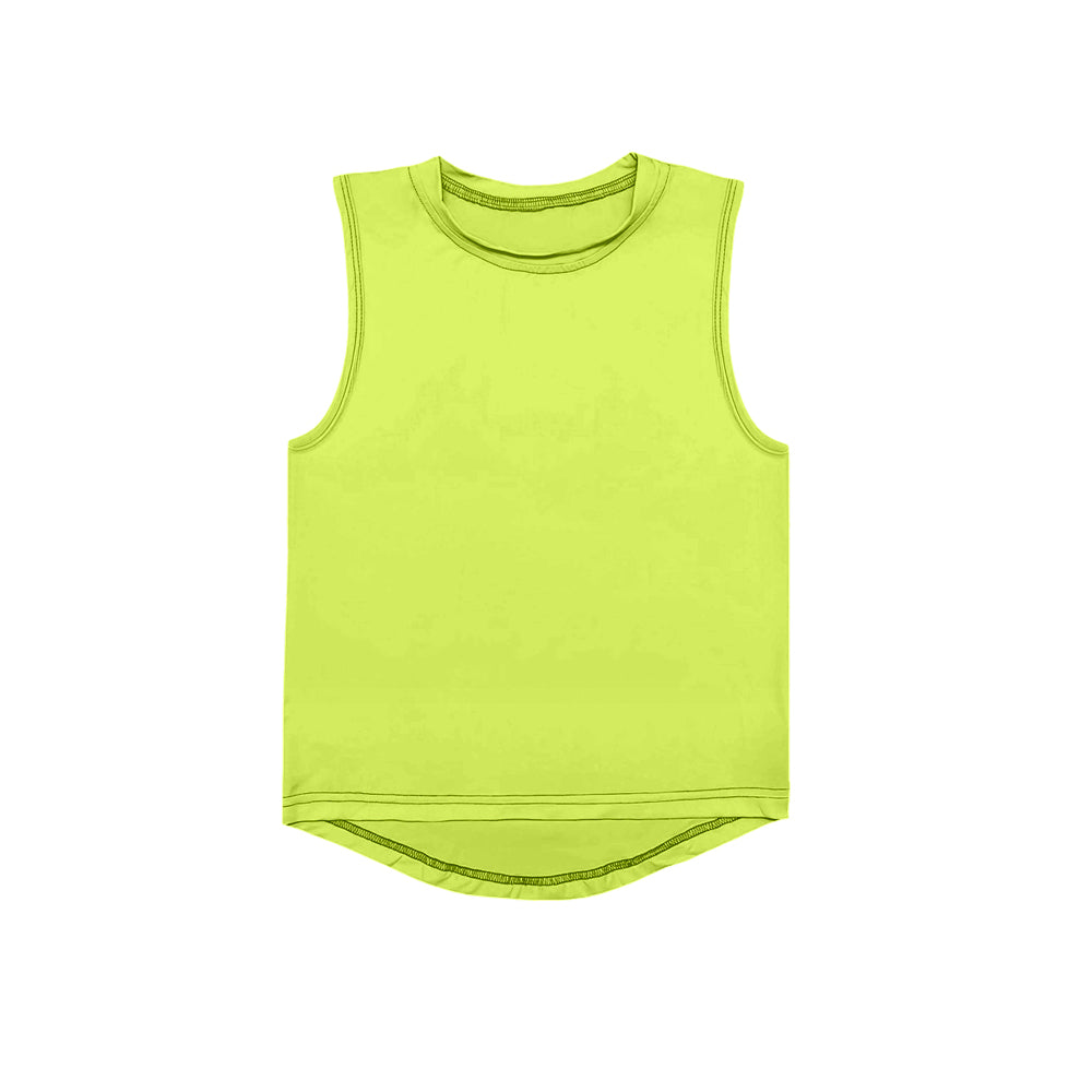Lime green sleeveless kids girls activewear top