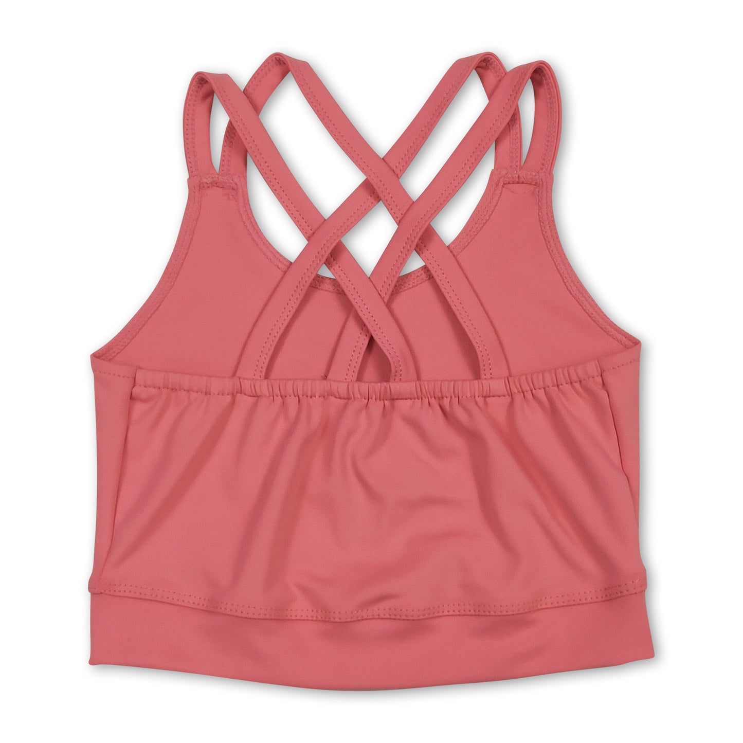 Peach straps kids girls summer activewear crop top