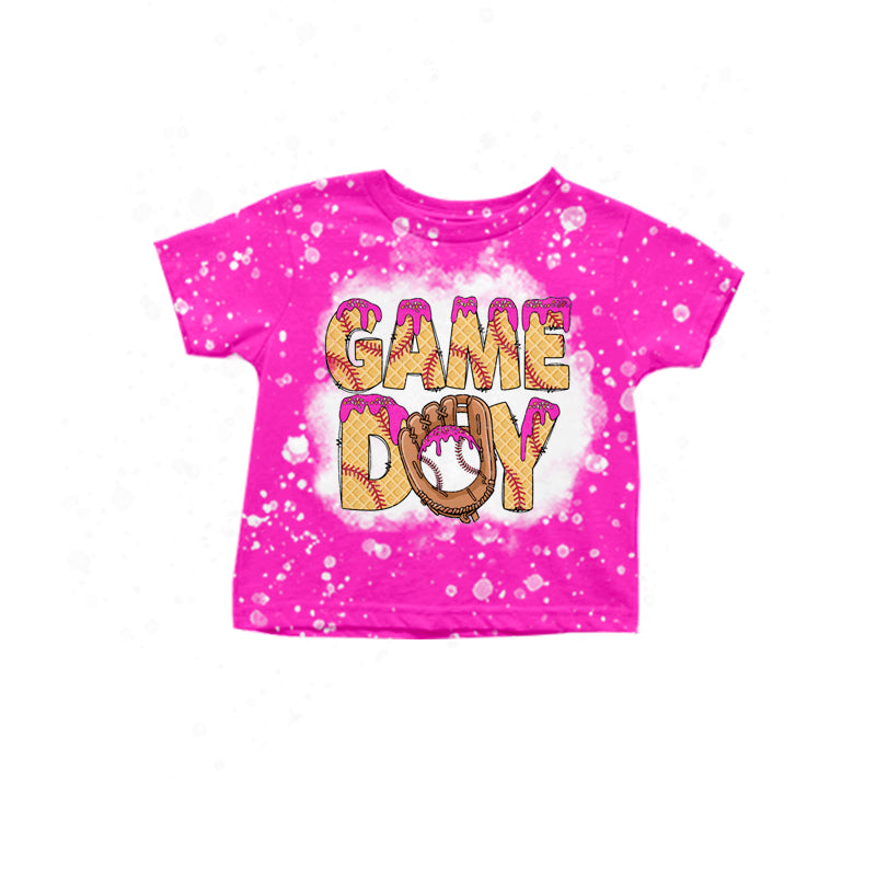 Bleached game day baseball sprinkle ice cream girls shirt