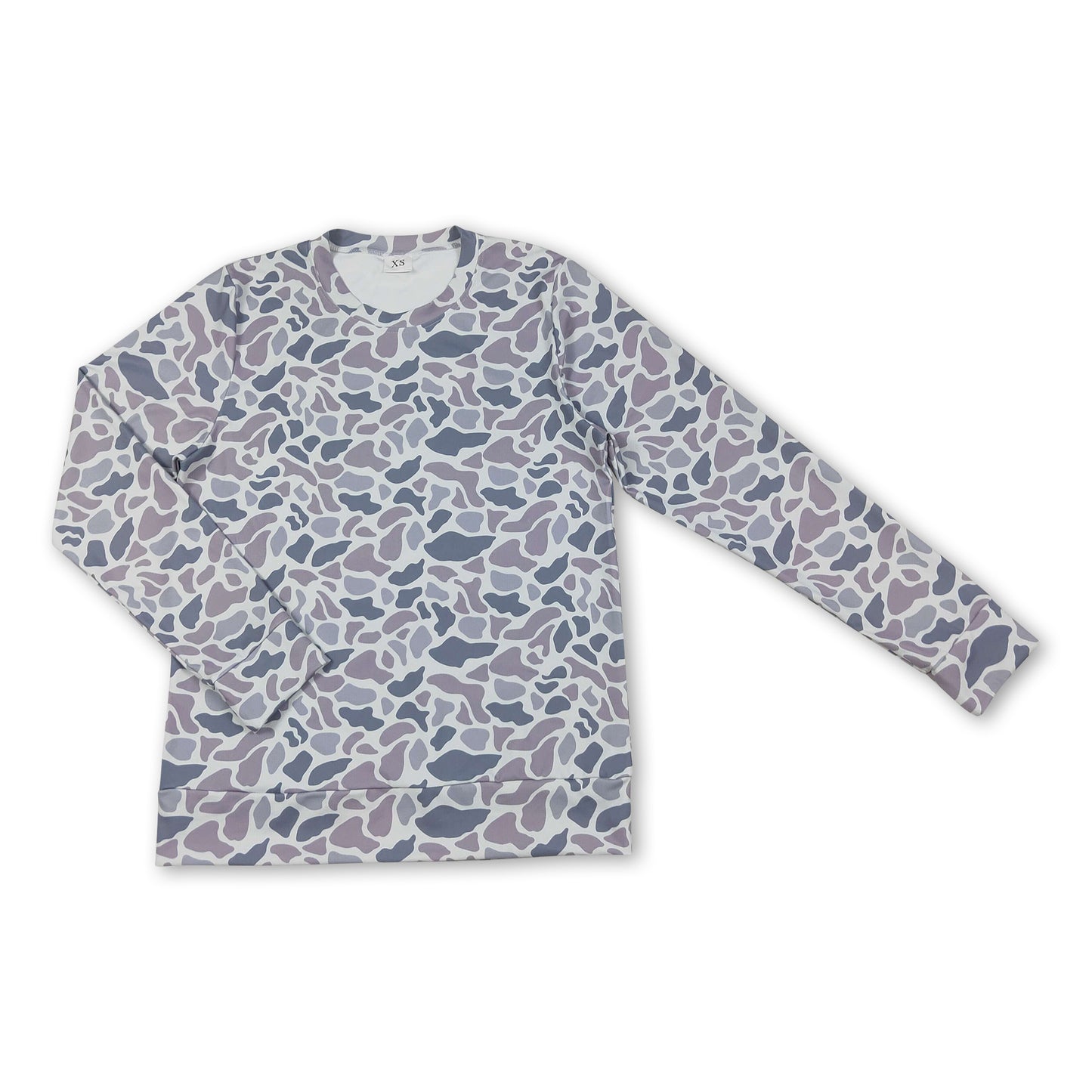 Long sleeves grey camo hunting adult women shirt