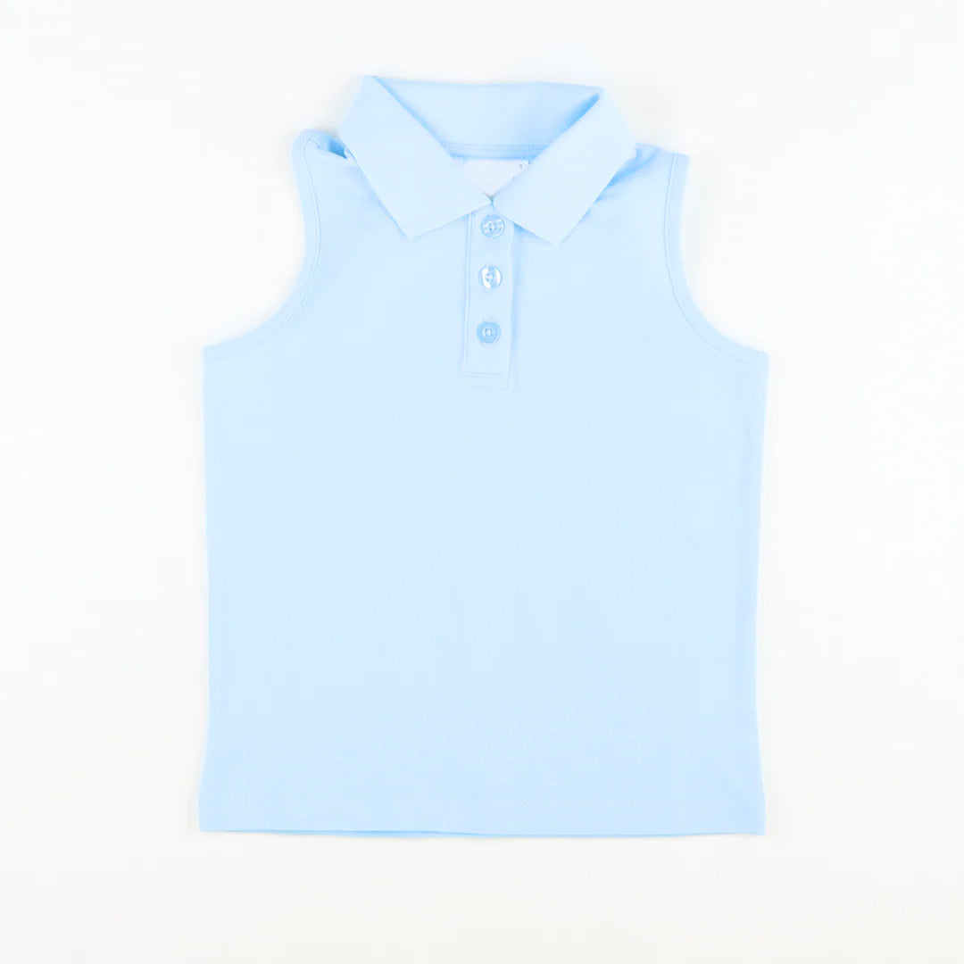 Sleeveless kids girls activewear polo shirt