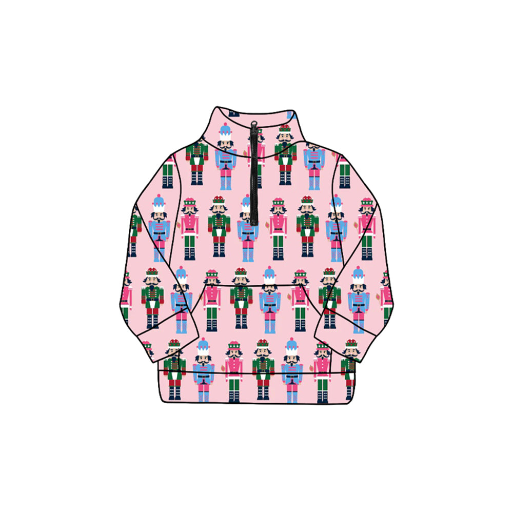 Pink long sleeves ballet kids girls Christmas zipper pullover