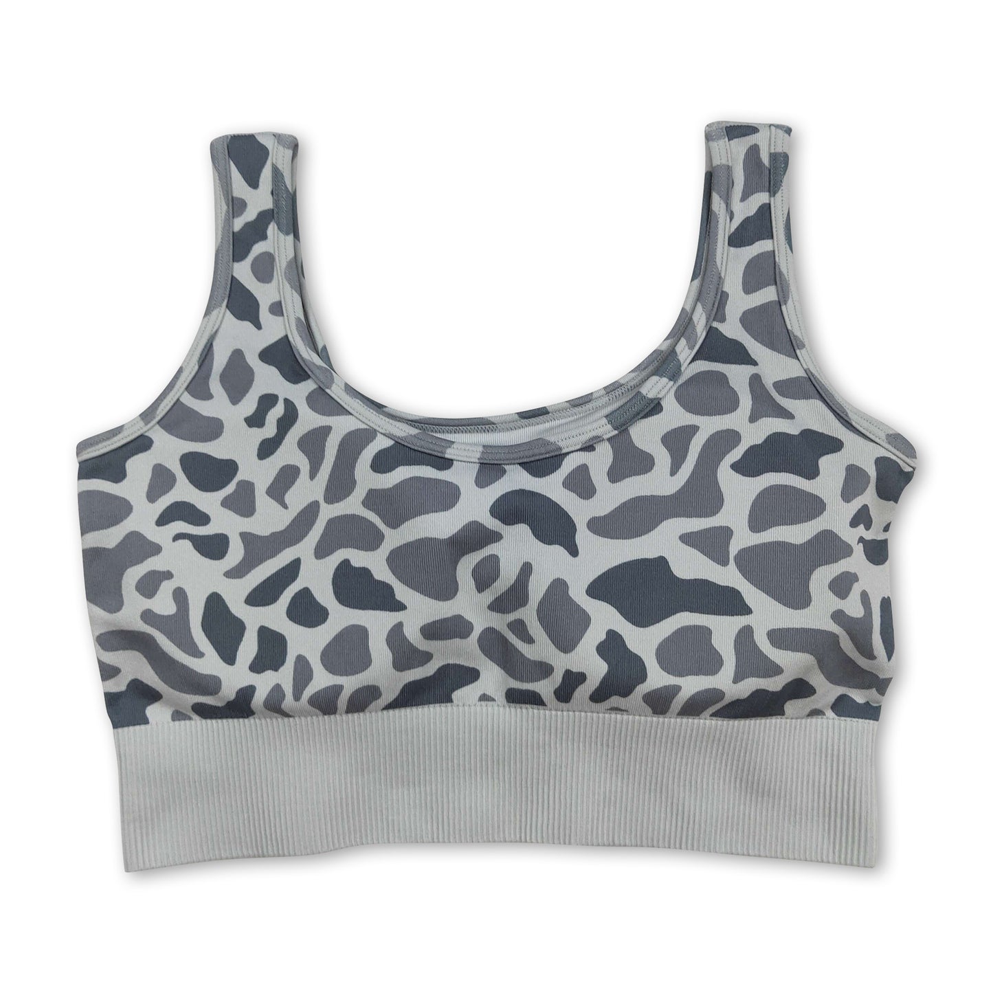 Grey camo sleeveless adult women activewear top