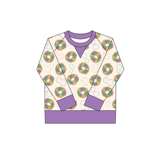 long sleeve donut kids girls mardi gras   top