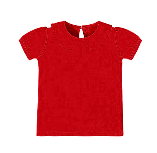 red solid  print yoga girl top