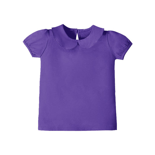 purple solid  print yoga girl top