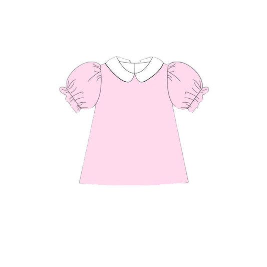 pink solid  print yoga girl top