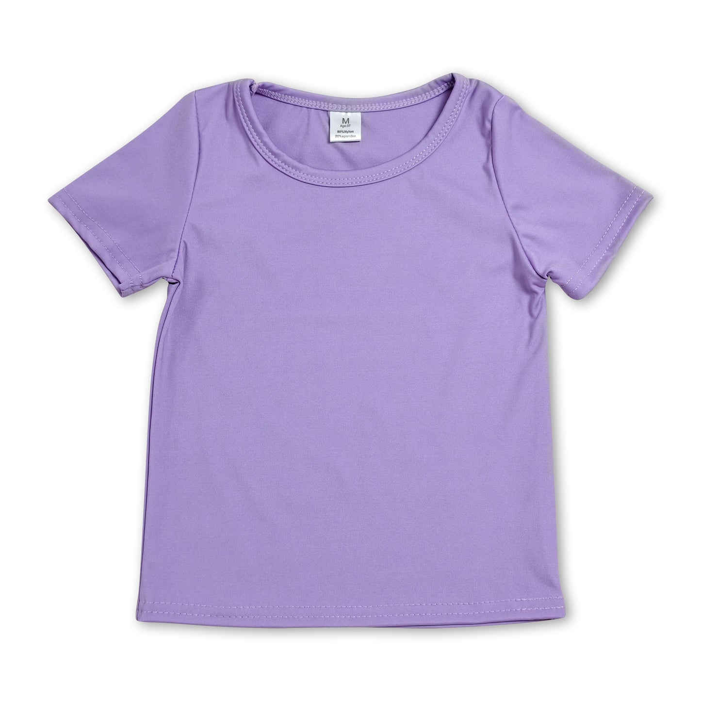 Short sleeves purple kids girls summer yoga active top