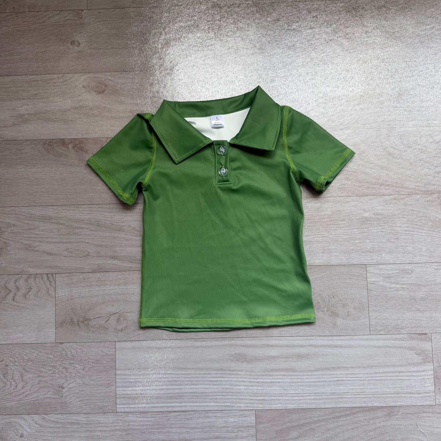 Short sleeves green kids girls summer team active polo shirt