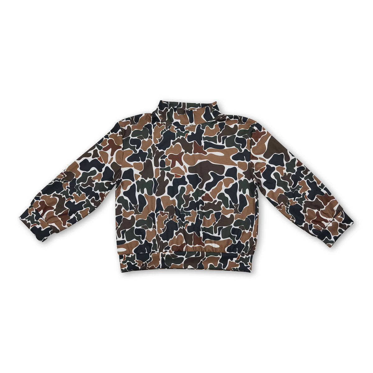 Long sleeves brown camo kids girls active top